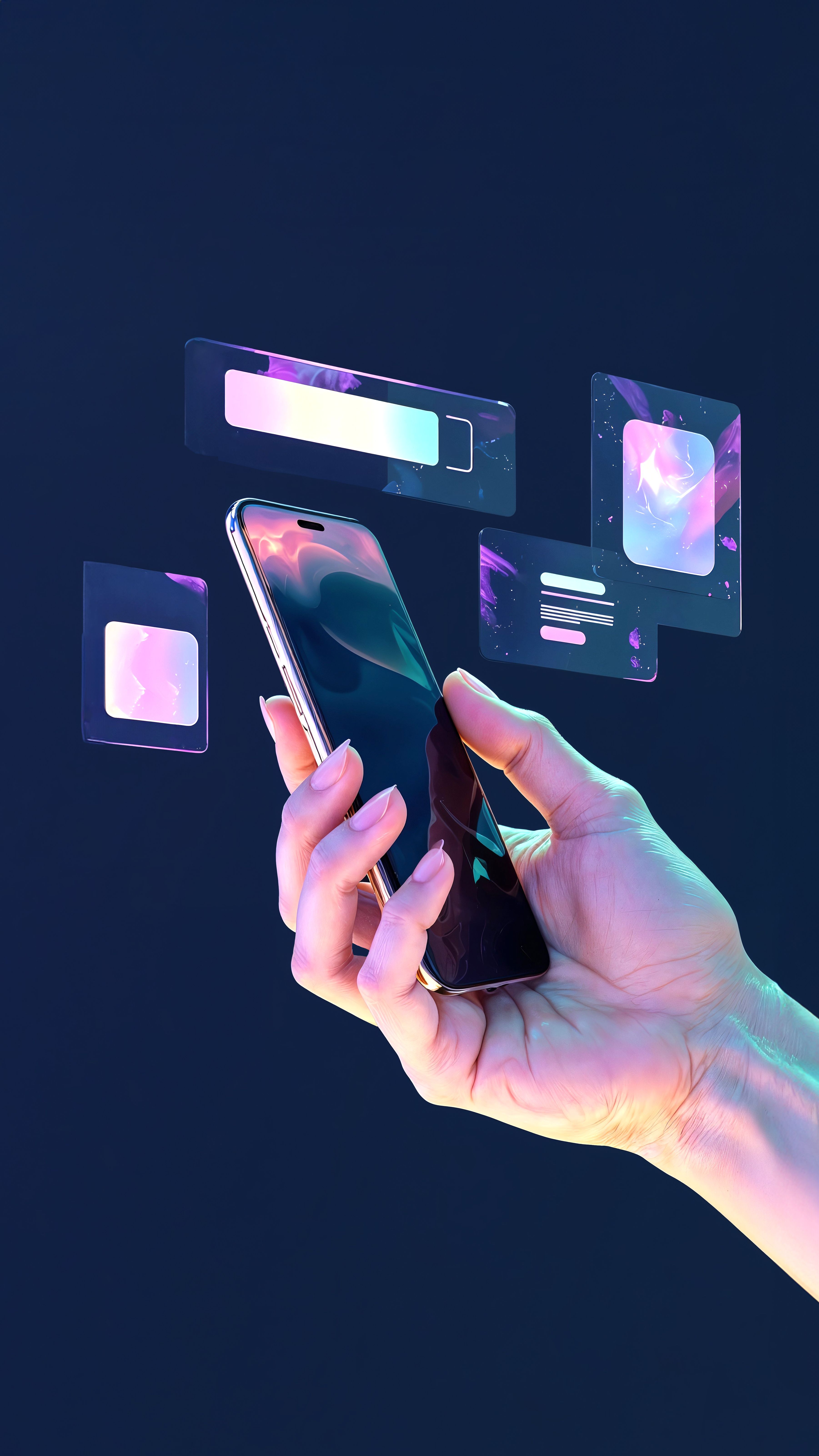 Mobile banking app screens